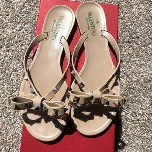Valentino Rockstud Jelly Thong Sandal